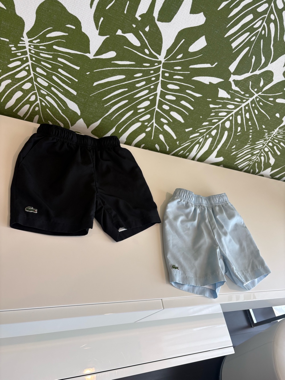 Lacoste Boys Athletic Shorts Duo - Black & Light Blue Sold As Set